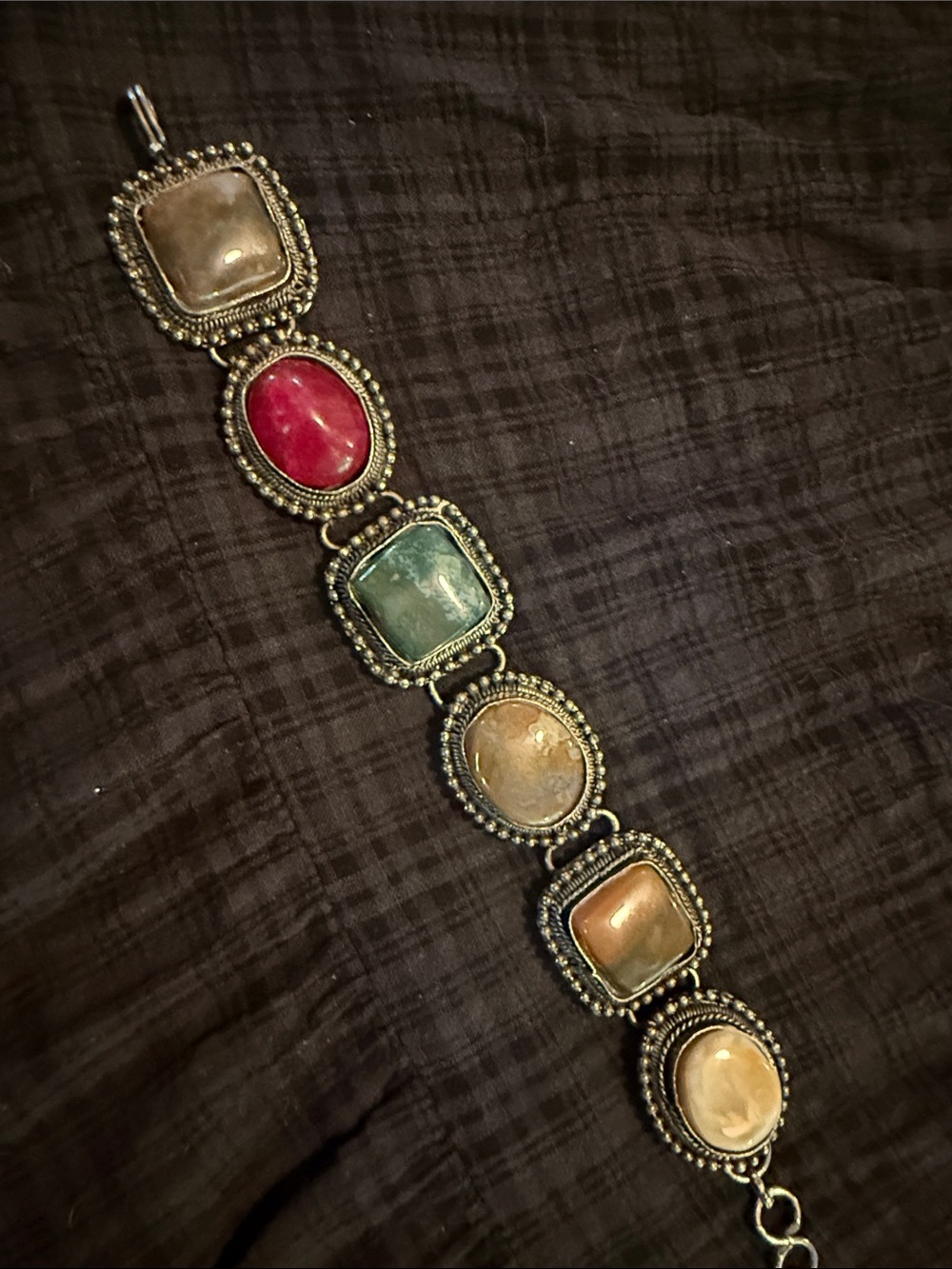 Boho Stone Link Statement Bracelet